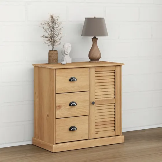 vidaXL VIGO Skænk med Skuffer 78x40x75 cm, Massivt Fyrretræ