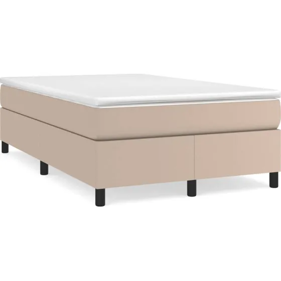 vidaXL Kontinentalseng 120x190 cm Cappuccino Kunstlæder