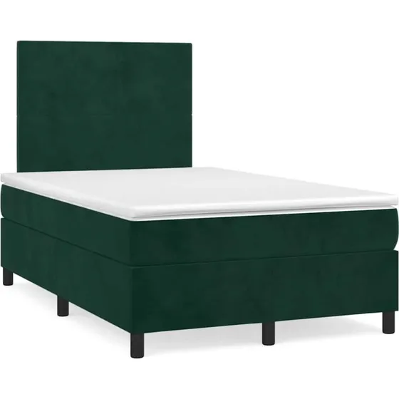 vidaXL Kontinentalseng 120x190 cm med Madras i Mørkegrøn Velour