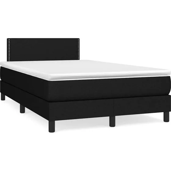 vidaXL Kontinentalseng med LED-lys 120x190 cm sort