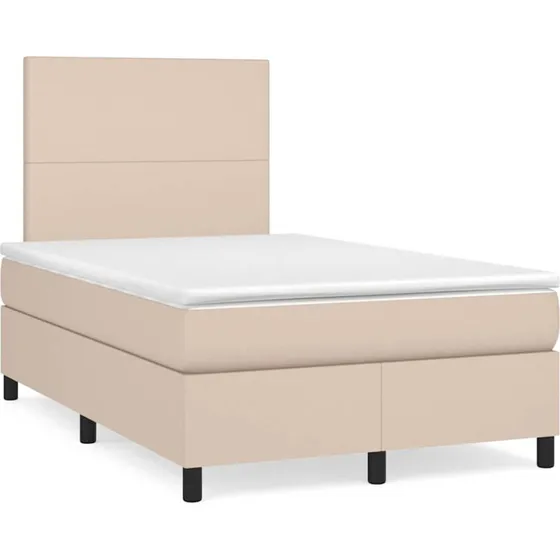 vidaXL Kontinentalseng LED-lys 120x190 cm cappuccino