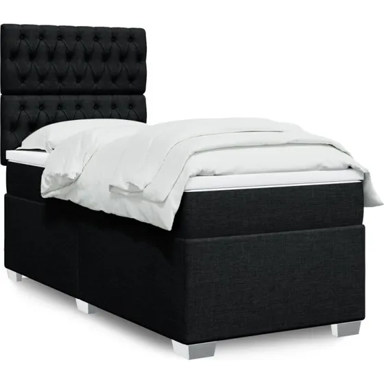 vidaXL Kontinentalseng 90x190 cm med Pocketfjedermadras, Sort