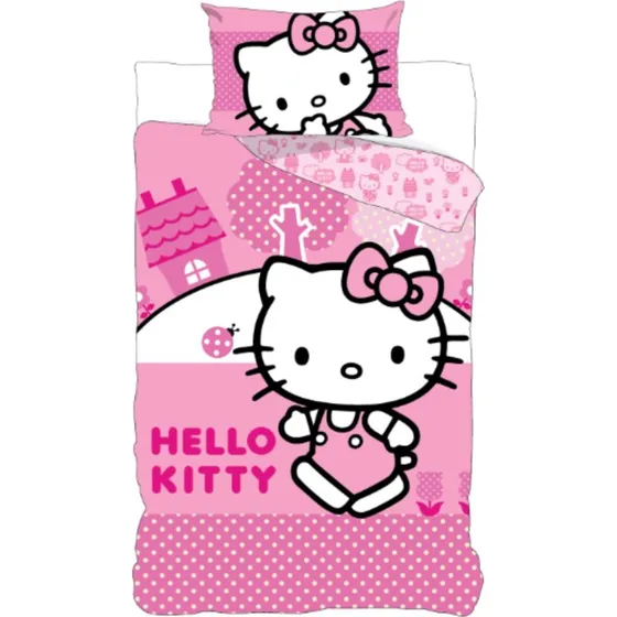 Hello Kitty Junior Sengetøj 100x140 cm Lyserødt 100% Bomuld