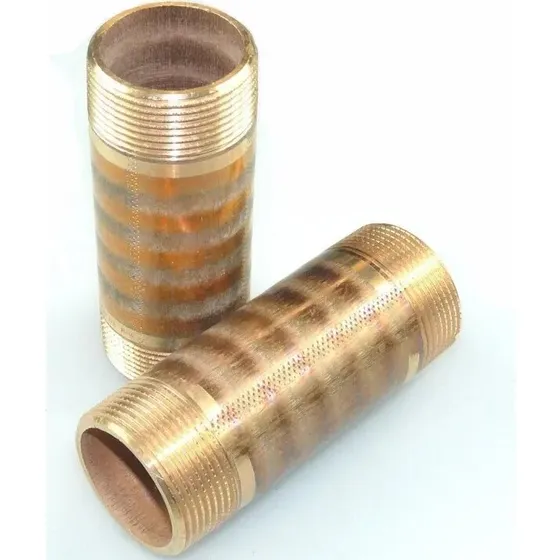 Rødgods nippelrør 1/4" x 60 mm