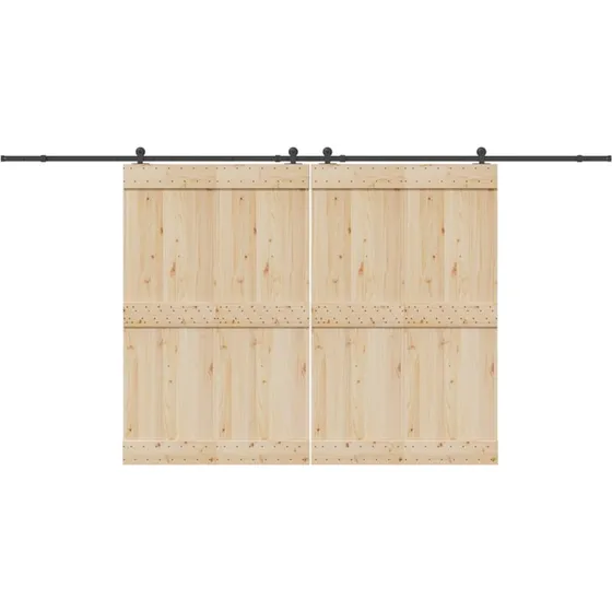 vidaXL Skinnesæt til skydedør 427 cm, stål, sort