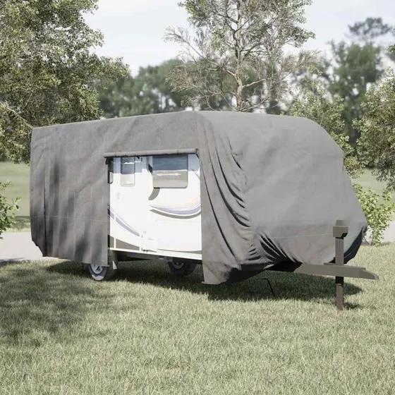 vidaXL Campingvognsovertræk 732x250x220 cm grå