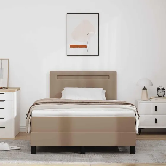 vidaXL Cappuccino 120x200 cm Boxspring Seng med Kunstlæder