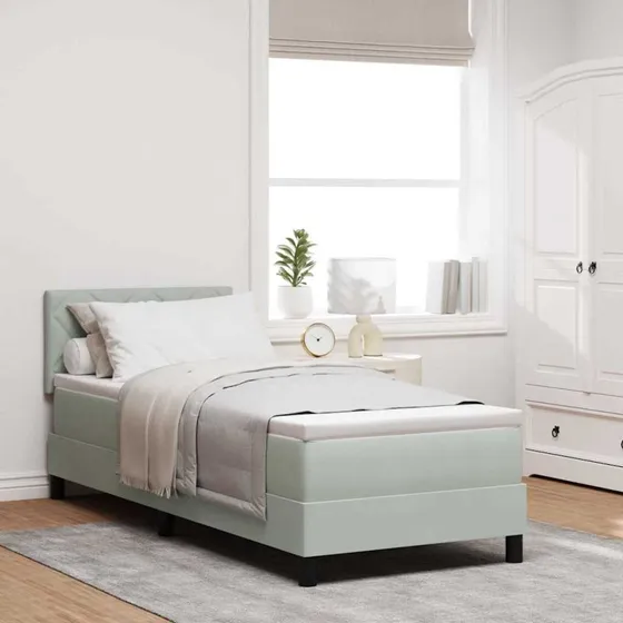 vidaXL Box spring seng med madras Lysegrå 80x200 cm