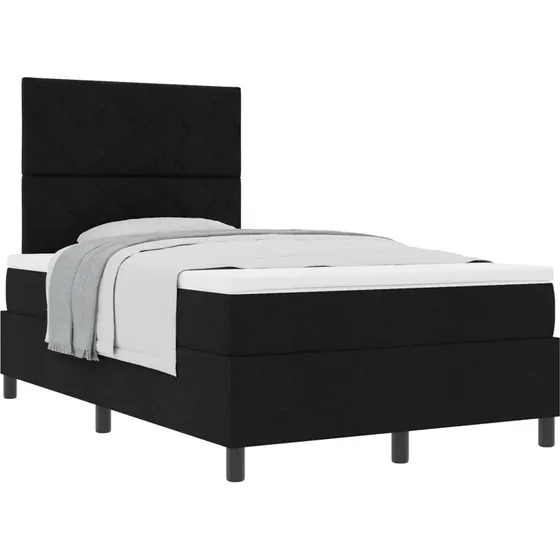 vidaXL Boxspring-seng med madras, Sort 120 x 200 cm