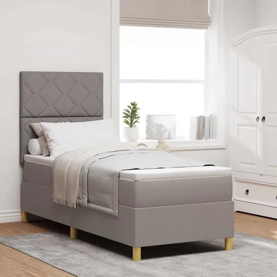 vidaXL Box spring seng med madras Gråbrun 80x200 cm