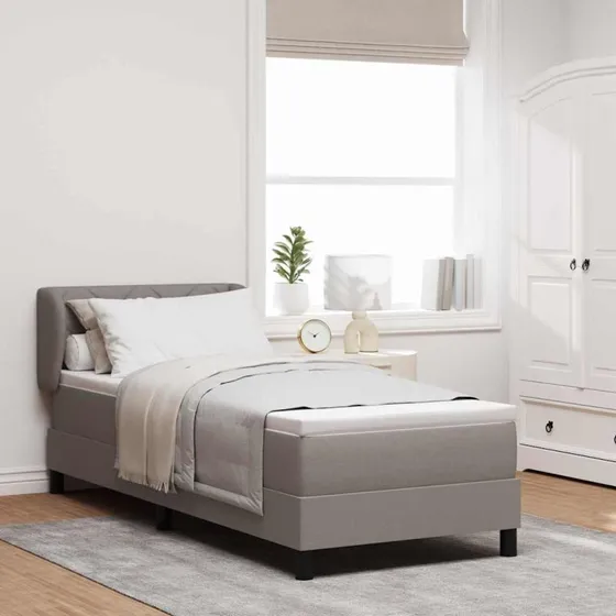 vidaXL Box spring seng med madras Gråbrun 80 x 200 cm