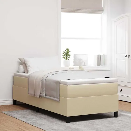 vidaXL Box Spring Seng 80 x 200 cm Lys Grå/Hvid Velourstof