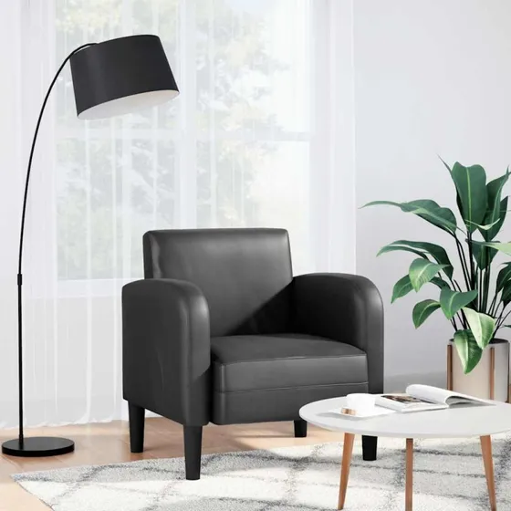 vidaXL sofastol med armlæn 54 cm kunstlæder sort