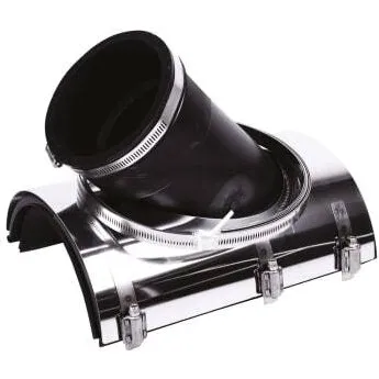 Lauridsen 200–400 x 160 mm 45° sadelgrenrør m. spændebånd