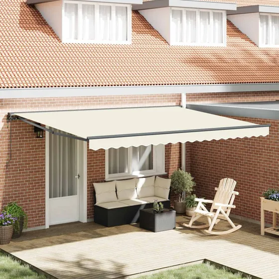 vidaXL Markiseramme Creme 450 × 300 cm med PU-belægning
