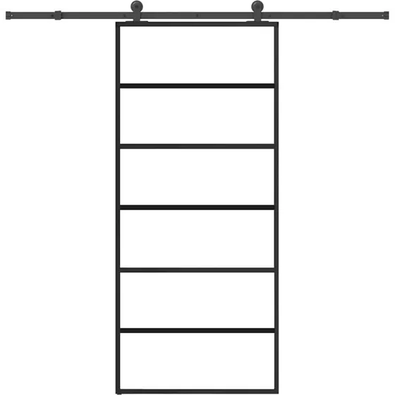 vidaXL Skydedør 90x205 cm med sikkerhedsglas og aluminiumsramme
