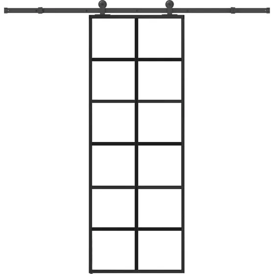 vidaXL Skydedør 76x205 cm med sikkerhedsglas og aluminiumsramme