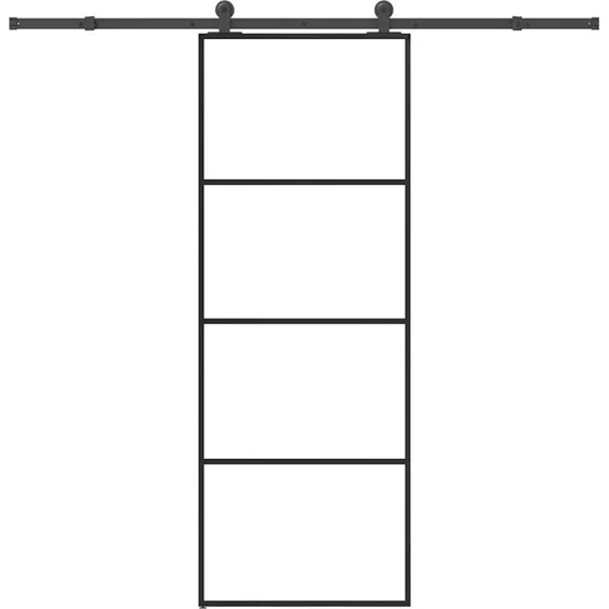 vidaXL Skydedør 76x205 cm med sikkerhedsglas og aluminiumsramme