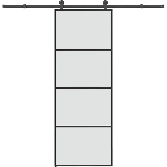 vidaXL Skydedør 76x205 cm med sikkerhedsglas og aluminiumsramme