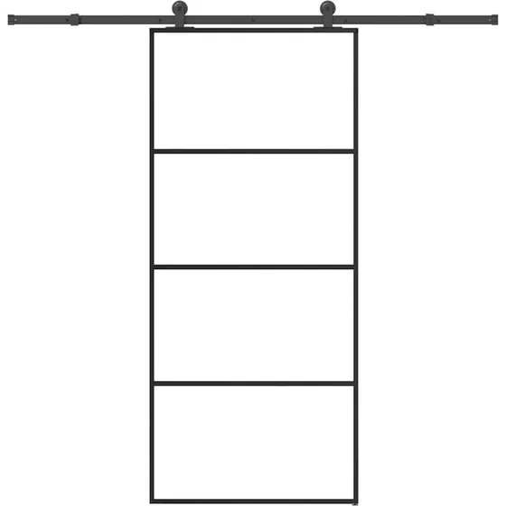 vidaXL Skydedør 90x205 cm med sikkerhedsglas og aluminiumsramme