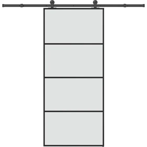 vidaXL Skydedør 90x205 cm med sikkerhedsglas og aluminiumsramme