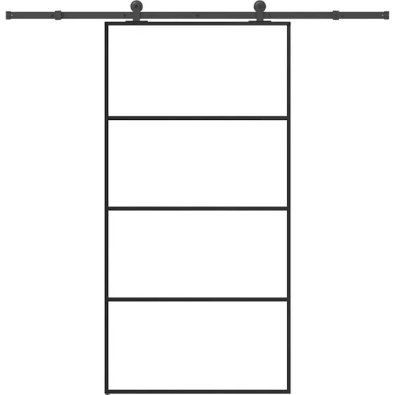 vidaXL Skydedør 102,5x205 cm med sikkerhedsglas og aluminiumsramme