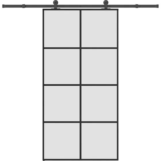 vidaXL Skydedør 102,5x205 cm med sikkerhedsglas og aluminiumsframe