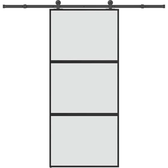 vidaXL Skydedør 90x205 cm med hærdet glas og aluminium