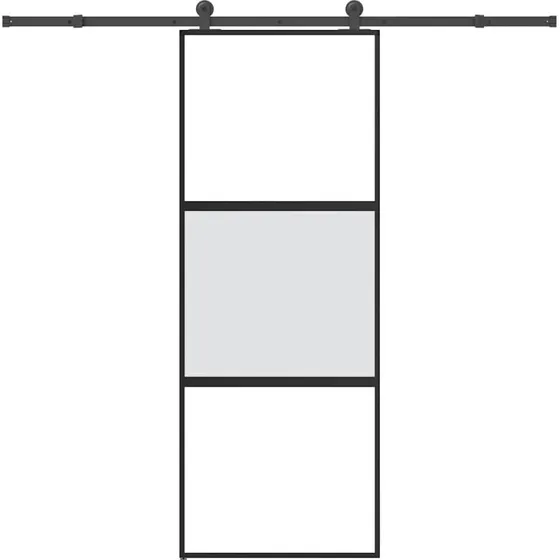 vidaXL Skydedør 76x205 cm med hærdet glas og aluminium
