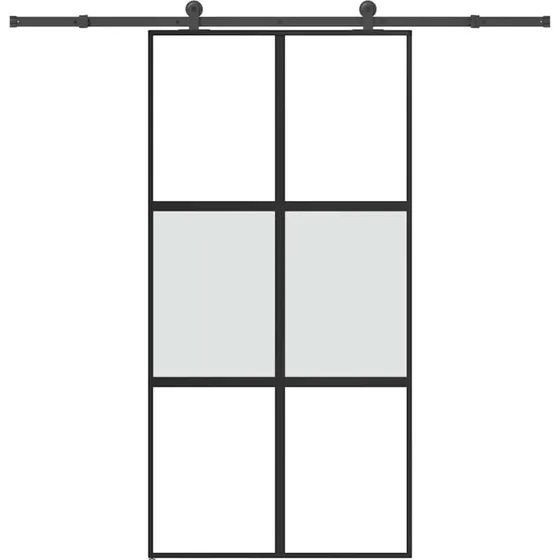 vidaXL Skydedør 102,5x205 cm med hærdet glas og aluminium