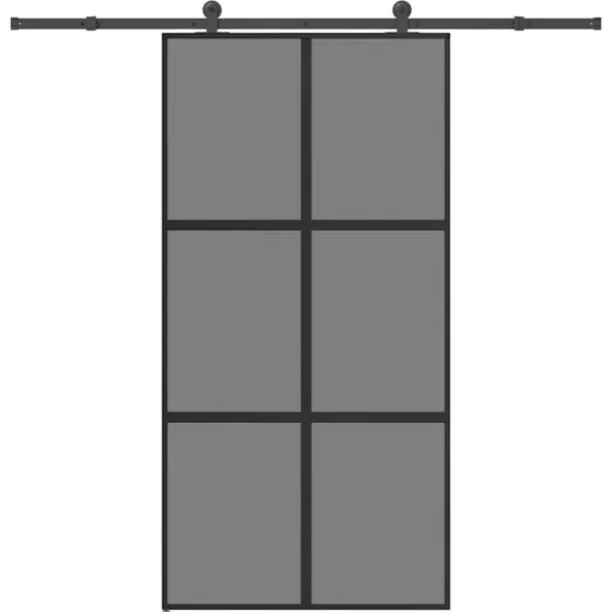 vidaXL Skydedør 102,5x205 cm med hærdet glas og aluminium