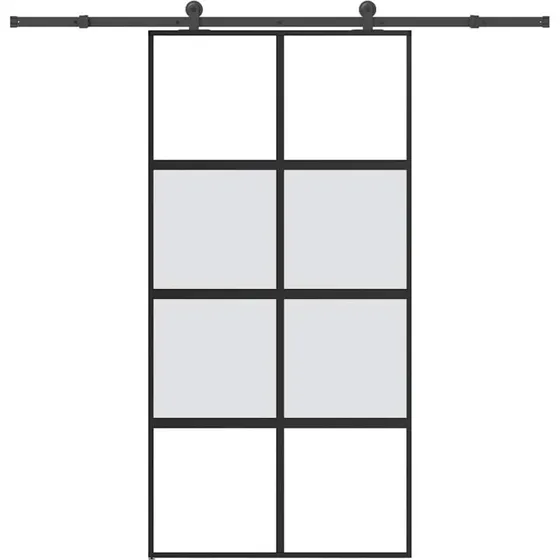 vidaXL Skydedør 102,5x205 cm med hærdet glas og aluminium