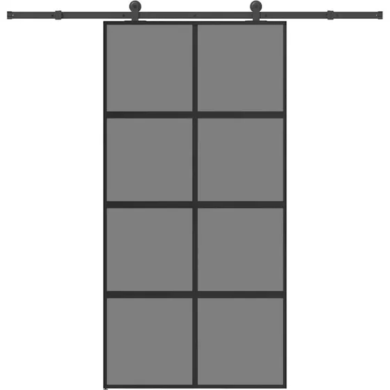 vidaXL Skydedør 102,5x205 cm med hærdet glas og aluminium