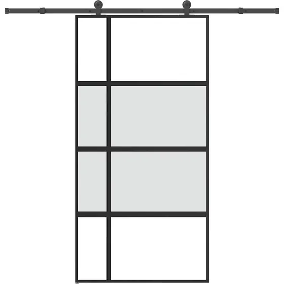 vidaXL Skydedør 102,5x205 cm med hærdet glas og aluminium