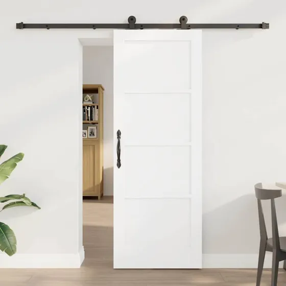 vidaXL ORKDAL Skydedør Hvid 73,5 x 198,5 cm Fyrretræ