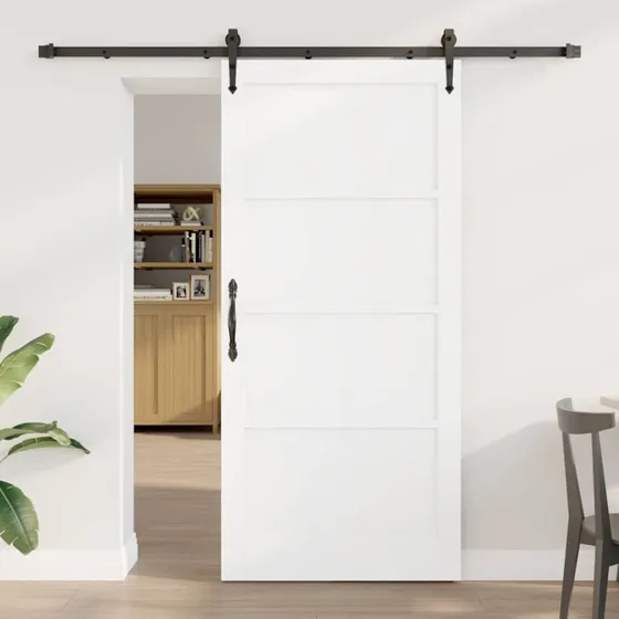 vidaXL Skydedør ORKDAL Hvid 93 x 202 cm Fyrretræ