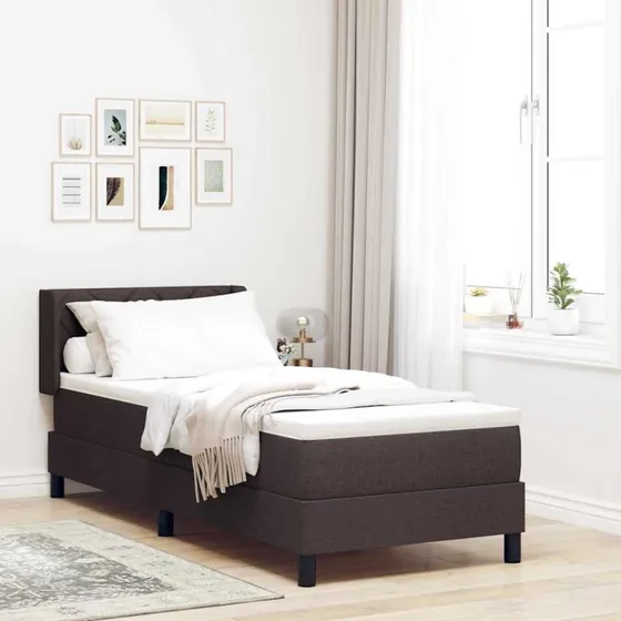 vidaXL Boxspring seng med madras Mørk Brun 200x80 cm