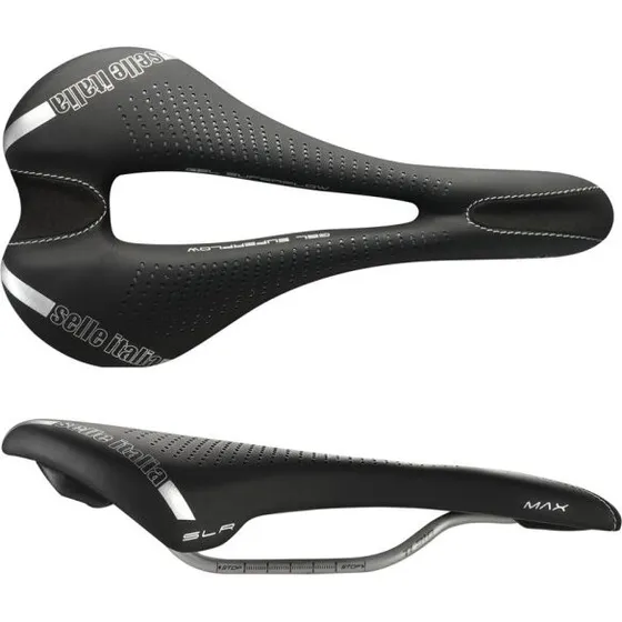 Selle Italia Max SLR Gel Superflow Ti316L Sort