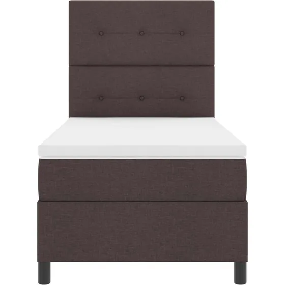 vidaXL Boxspring seng med LED, mørkebrun, 80x200 cm