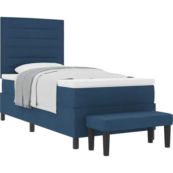 vidaXL Boxspring Seng med Hovedgærde Blå 80x200 cm