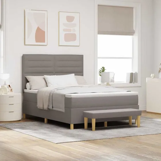 vidaXL Box spring seng Gråbrun 190 x 140 cm