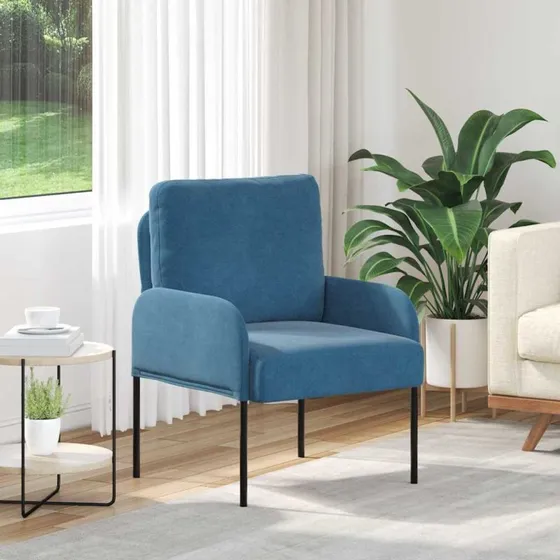 vidaXL Sofa med Pude 55 cm Blå Krydsfinér