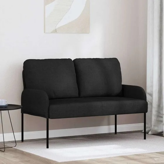 vidaXL Sofa med pude 110 cm, sort, krydsfinér