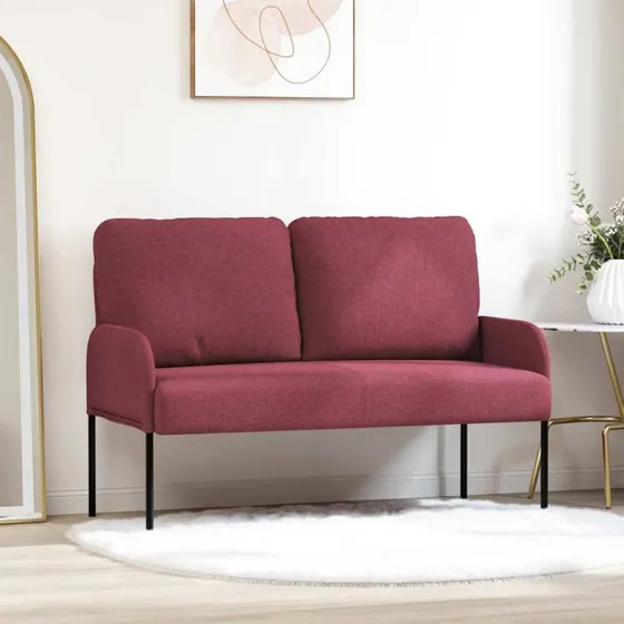 vidaXL Sofa med Pude 110 cm Vinrød Krydsfinér