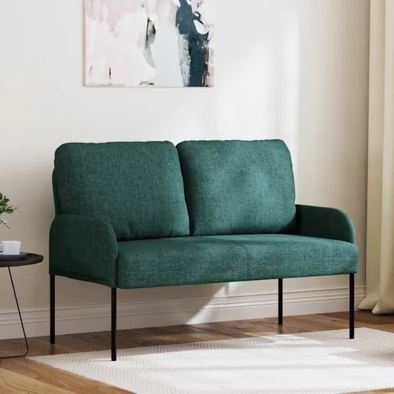 vidaXL Sofa med pude 110 cm Mørkegrøn Krydsfinér