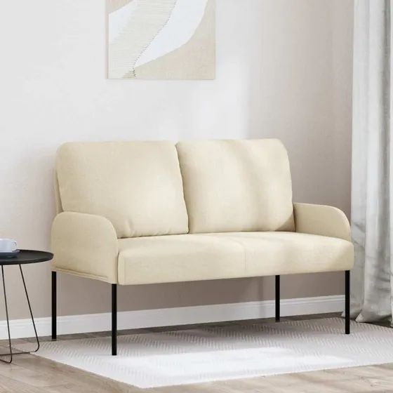 vidaXL Sofa med pude 110 cm Creme Krydsfinér