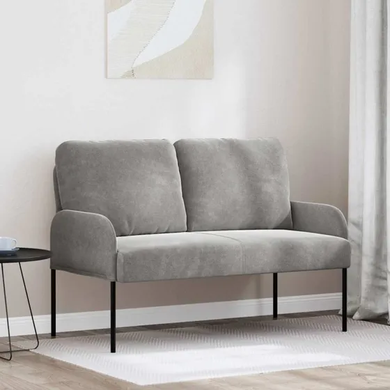 vidaXL Sofa med Pude 110 cm Lysegrå Krydsfinér