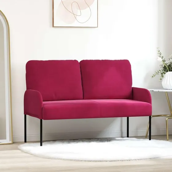vidaXL Sofa med pude 110 cm Vinrød Krydsfinér