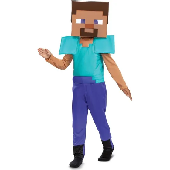 Minecraft Steve Udklædningstøj M 7-8 år