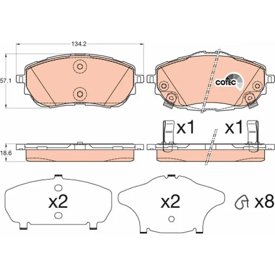 TRW Bremseklodser GDB3598 for TOYOTA Auris & Corolla